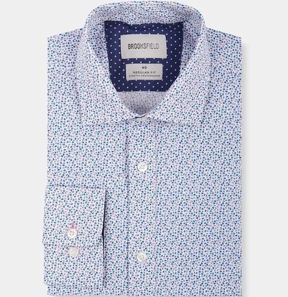 Abstract Leaf Print REG Fit Business Shirt 42