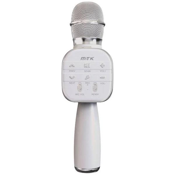 Moveteck Bluetooth Wireless Karaoke Microphone TWS Rechargeable Built-in Speaker TR9181 Silver