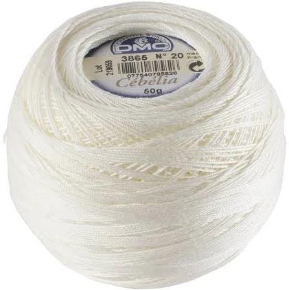 DMC Cebelia 40, #3865 Winter White, Combed Cotton Crochet Thread 50g