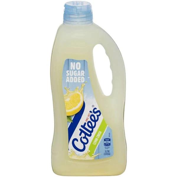 Cottee's Cordial Lemon No Added Sugar 1L