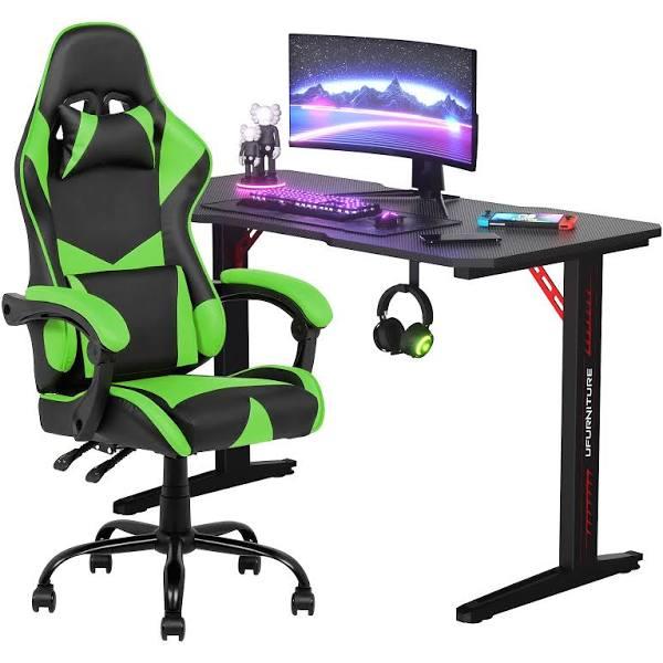 Gaming Desk & Gaming Chair Tilt 135° Green