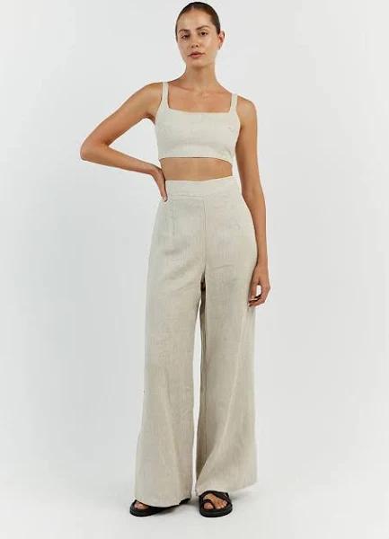 Flick Linen Pants in Natural Size 8 by DISSH