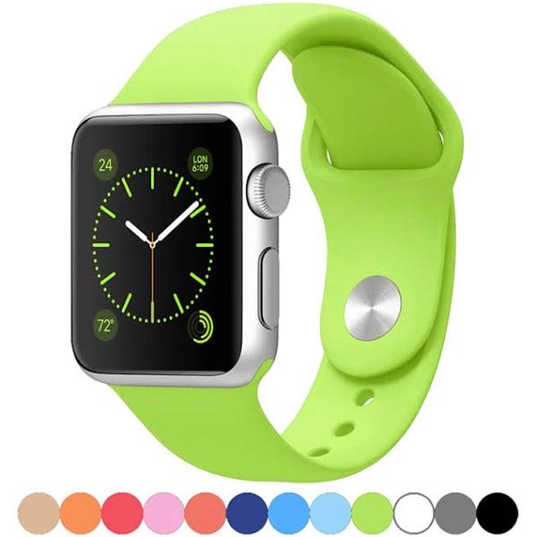 Strapmall Sport Band Watch Band for iWatch Series 1/2/3/4/5/6/7/SE 42/44/45mm S/M -Green - AfterPay & zipPay Available