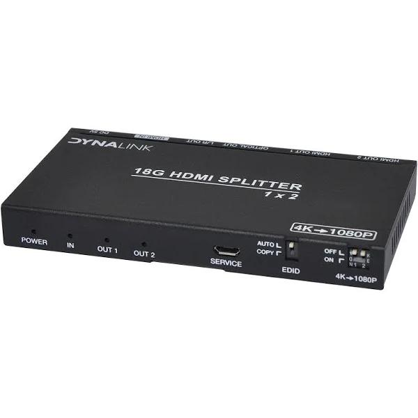 Dynalink 1x2 HDMI Splitter With Downscaler & Audio Extractor