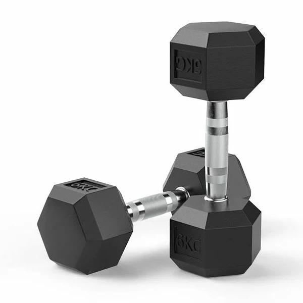 6kg Reeplex Rubber Hex Dumbbell Pair - AfterPay & zipPay Available