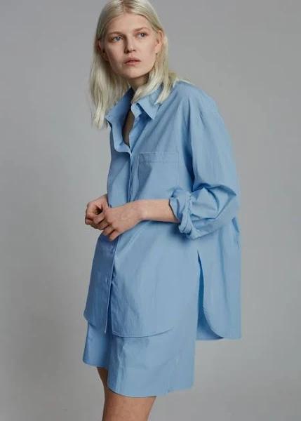 The Frankie Shop Lui Organic Cotton-poplin Shirt Women Blue