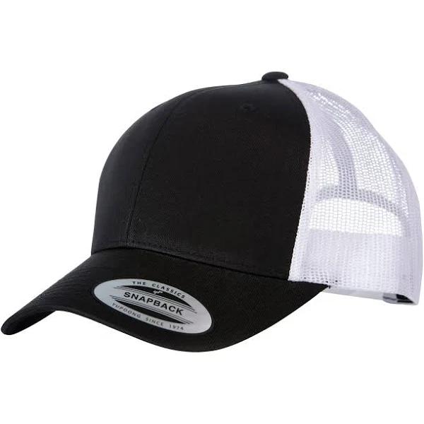 Yupoong Flexfit Retro Snapback Trucker Cap (Pack of 2) Black/White One Size