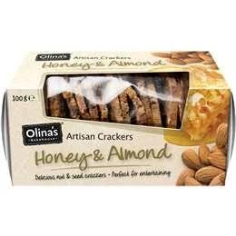 Olina's Artisan Crackers Honey & almond 100g