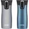 Contigo Autoseal West Loop Vacuum-Insulated Stainless Steel Travel Mug With Easy-Clean Lid, 16 oz, 2-Pack, Dark Ice, Gold Morel