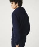 Lacoste Men's Kangaroo Pocket Organic Cotton Hooded Sweatshirt Blue Size XL