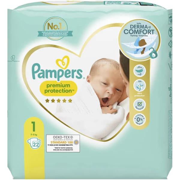 Pampers Premium Protection Nappies Size 1 2-5kg Pack of 22's