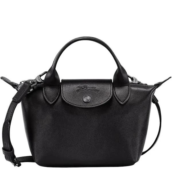 Longchamp Le Pliage Cuir XS Leather Top-handle Bag Black