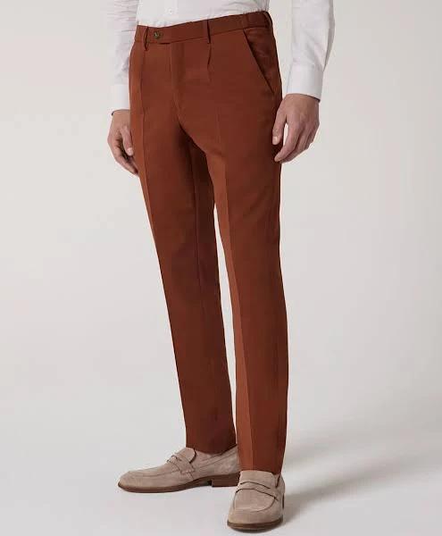 Politix Wool Blend Tailored Pant in Terracotta Orange 34