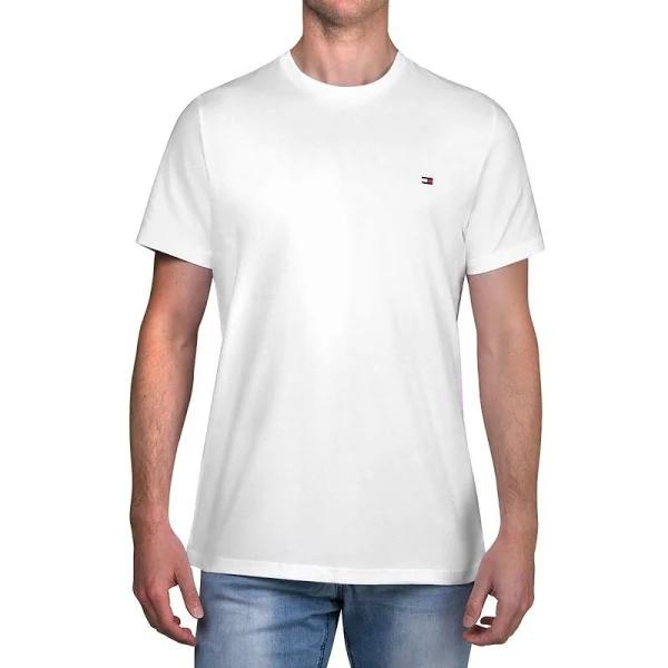 Tommy Hilfiger Men's Core Flag Crew Tee White (S, M, L, XL, XXL) - Earn Everyday Rewards, Afterpay Available