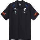 Carlton Football Club 2024 Men’s Team Polo Top in Dark Navy/White/Cfc, Size Large, Cotton/Polyester by Puma