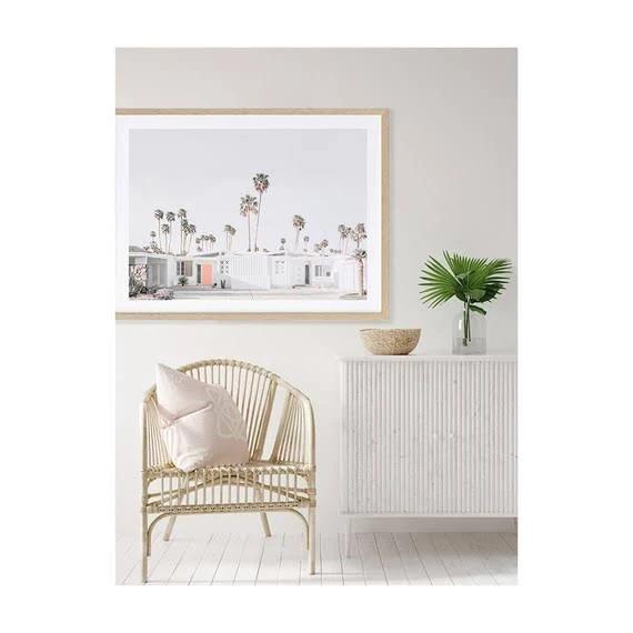 Palm Springs House Framed Paper Print White by Freedom