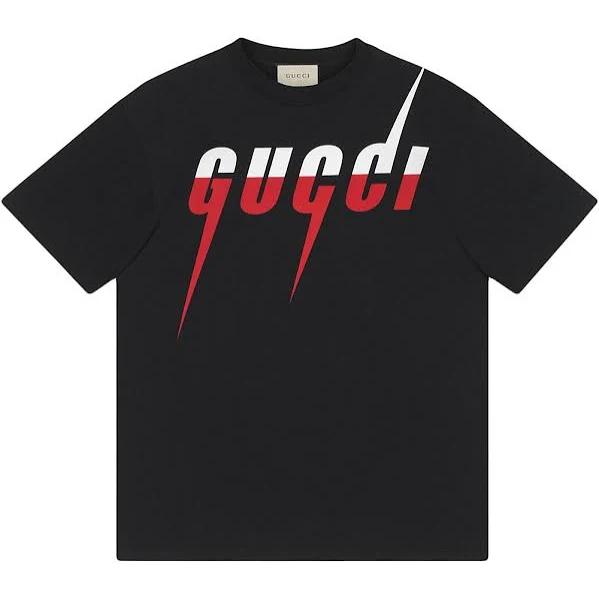 Gucci | Men Oversize Logo Cotton Jersey T-Shirt Black XS