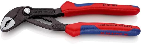 Knipex 87 02 180 SB Cobra Grey Atramentized Water Pump Plier, 180 mm Long