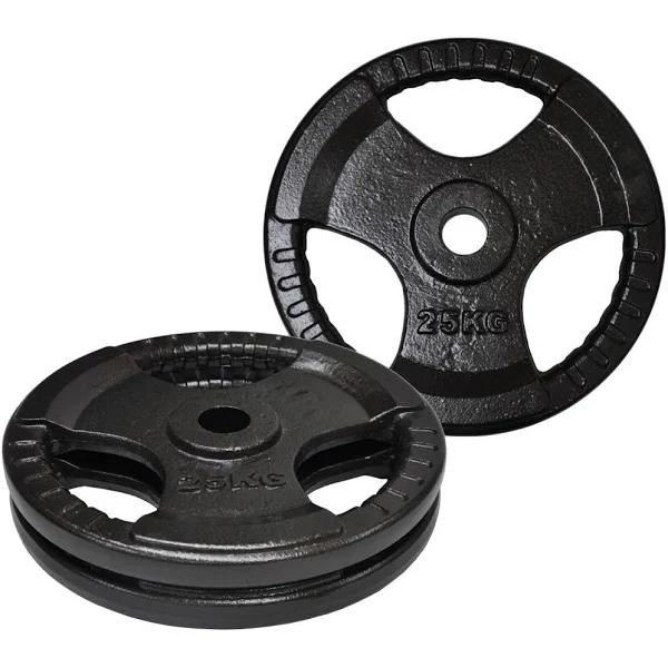 Total 50kg Olympic Cast Iron Weight Plates - 25kg x 2