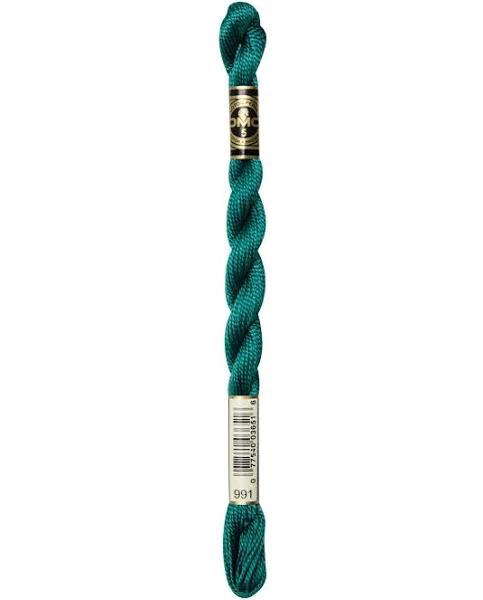 DMC Pearl Cotton Skein Size 3 16.4yd-Dark Aquamarine -115 3-991