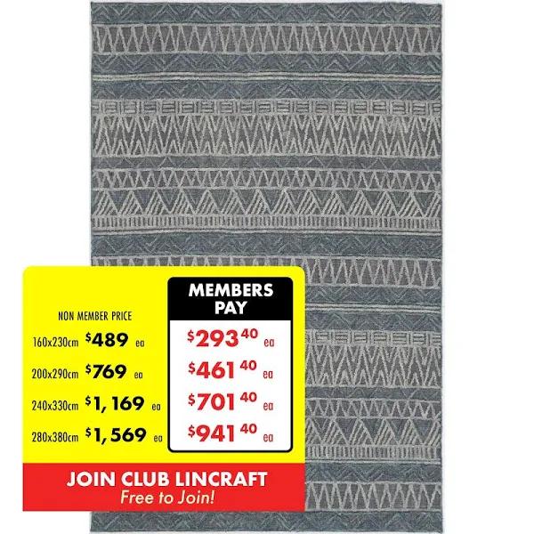 Mirabella Cazorla Charcoal Contemporary Rug 160x230 cm