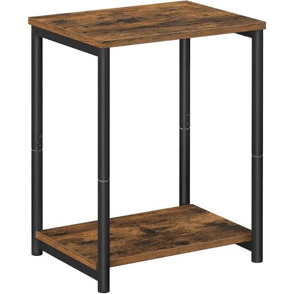 VASAGLE Side Table Vintage Brown with Storage Shelf