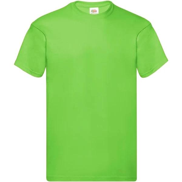 Fruit of The Loom Mens Original T-Shirt Lime M Cotton Mens T-Shirt