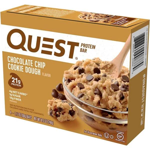 Quest Protein Bar, Chocolate Chip Cookie Dough, 4 Little Bars