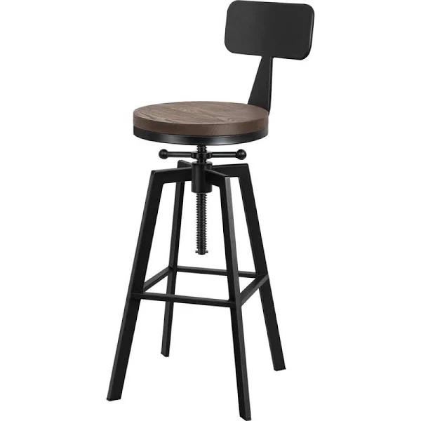 ALFORDSON 1x Bar Stool Retro Kitchen Vintage Chair Industrial Backrest Ezra