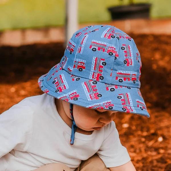 Bedhead Hat - Boys Toddler Bucket Hat - Fire Truck Print, 47cm | 6-12 Months | S