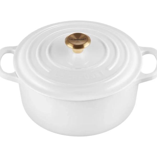 Le Creuset Signature Cast Iron Round Casserole 22cm - 3.3L White