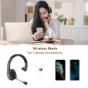 COMEXION Trucker Bluetooth Headset V5.0, Wireless Headphone with Mute Mic for Cell Phones, On Ear Bluetooth Headphone with Wireless&Wired Mode for