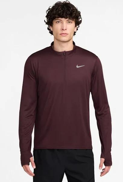 Nike Pacer Men's Dri-FIT 1/2-Zip Running Top - Red - Polyester - 50% Recycled Polyester