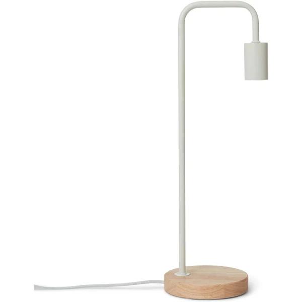 Mirabella Cleo Table Lamp Natural Wood Base with White Frame