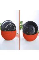 SOGA 2x Red Small Hanging Resin Flower Pot Self Watering Basket Planter Outdoor Garden Decor