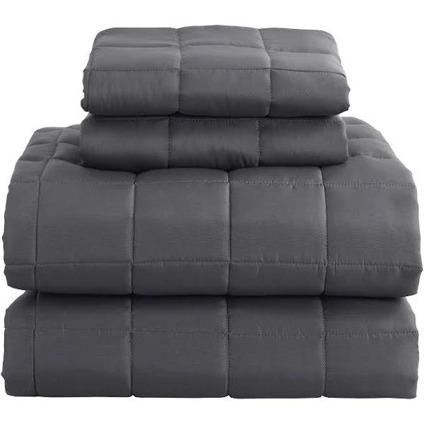 Royal Comfort Coverlet Set Bedspread Soft Touch Easy Care Breathable 3 Piece Set - Queen - Charcoal