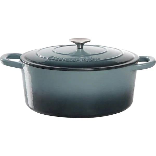 Crock-Pot Artisan Oval Enameled Cast Iron Dutch Oven, 7-Quart, Slate Gray