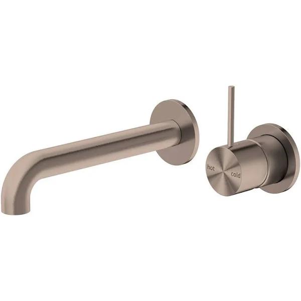 Nero Mecca Brushed Bronze Separate Wall Basin Mixer Handle Up | Acqua Bathrooms, 160mm