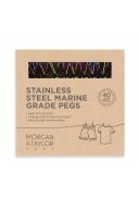 Morgan & Taylor Large Stainless Steel Pegs 40 Pack in Rainbow Multi