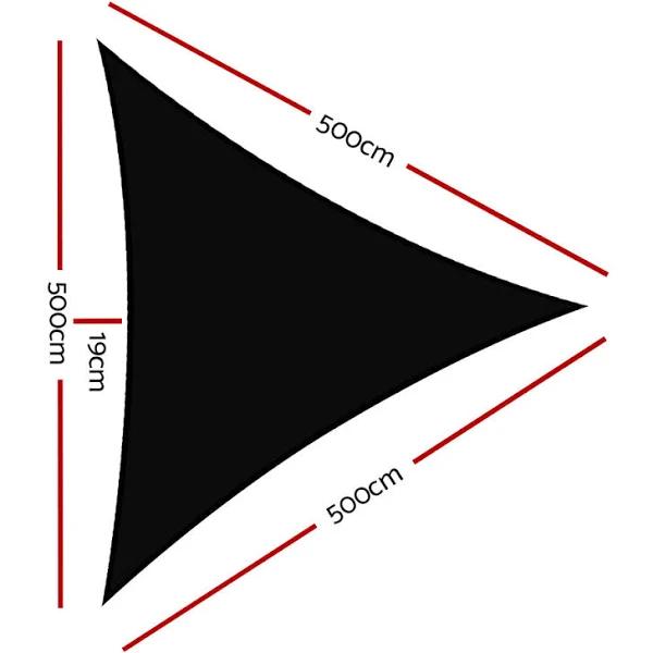 Instahut Sun Shade Sail Cloth Shadecloth Outdoor Canopy Triangle 280gsm 5x5x5m