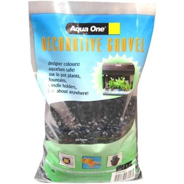 Aqua One Decorative Gravel 2kg Black 7mm