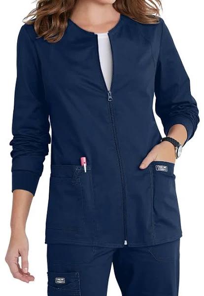 Cherokee 4315 Zip Front Warm-Up Jacket - Navy, XS