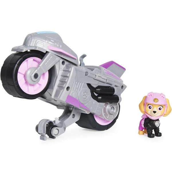 Paw Patrol , Moto Pups Skye’s Deluxe Pull Back Motorcycle Vehicle With Wheelie Feature and Toy Figure