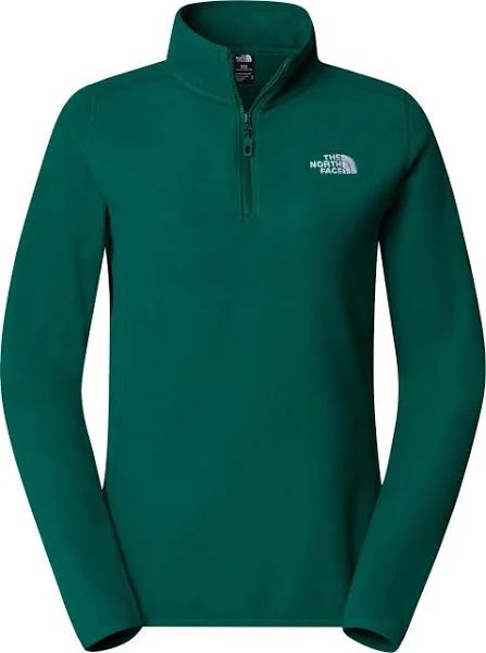 The North Face Glacier Quarter Zip Logo Fleece in Green