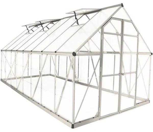 Maze Balance Premium Polycarbonate Greenhouse 8' x 16' - Silver Frame