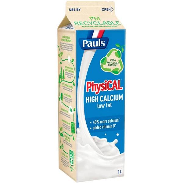 Pauls Physical Hi Calcium Low Fat Milk Carton 1L