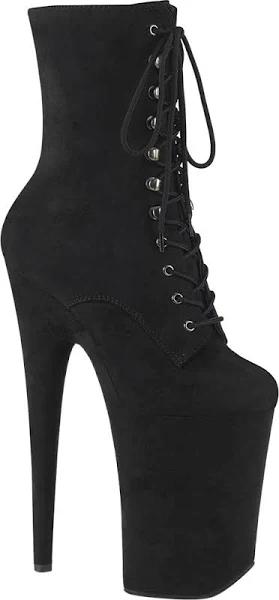 INFINITY-1020FS Black Faux Suede/Black Faux Suede Ankle Boot 6