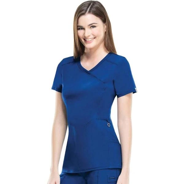 Cherokee Infinity 2625A Scrubs Top Womens Mock Wrap Galaxy Blue