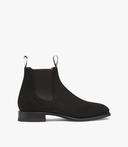 R.M. Williams Black Suede Craftsman Chelsea Boots