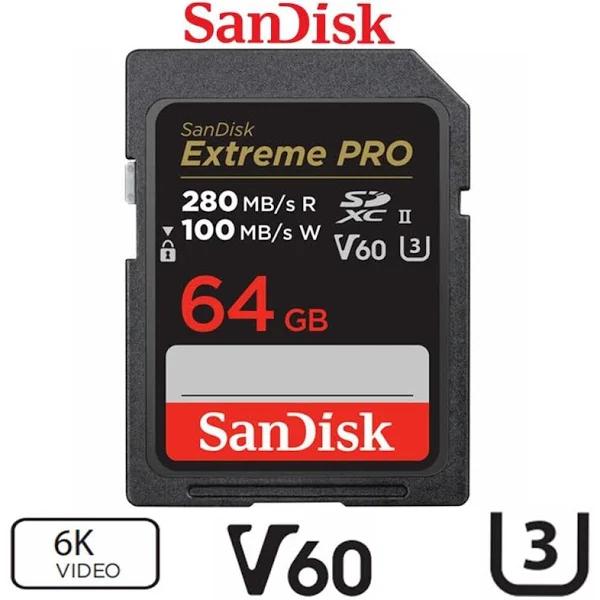 Sandisk Extreme Pro Sd Card 64gb 128gb 256gb Uhs-ii Memory Card 6k